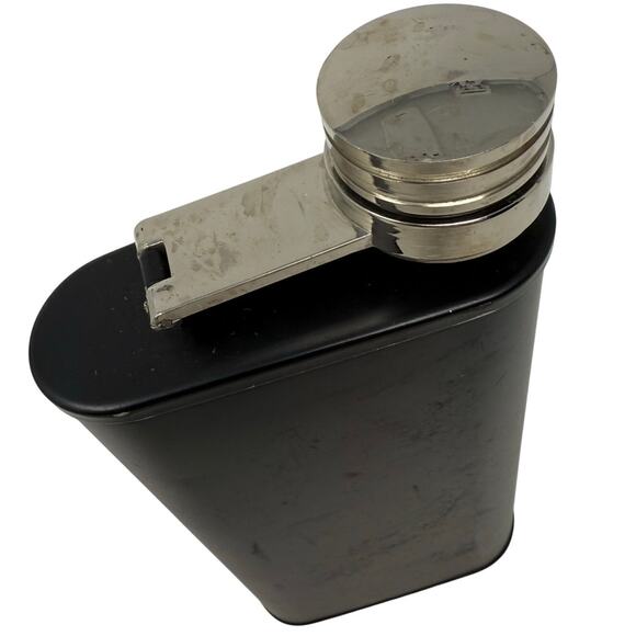 Harland Classic Black Stainless Steel Hip Flask Vintage Barware 6oz - Picture 3 of 4
